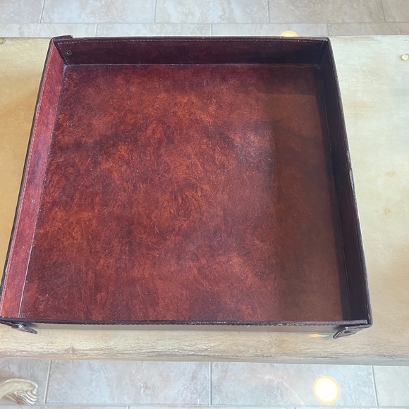 Saddle Leather Square Tray - Picture 3 of 6